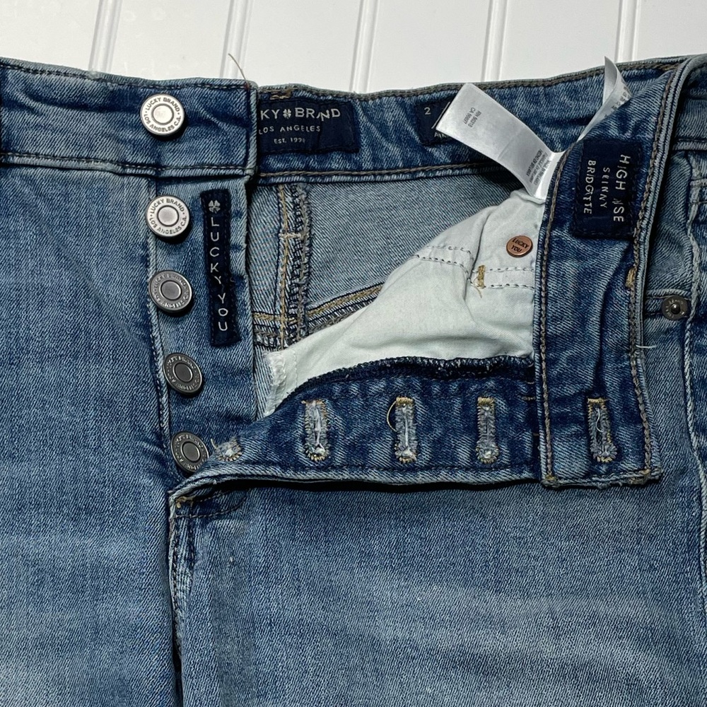 Lucky Brand NWOT Bridgette Button Fly Crop Skinny Jeans Size 2 - Picture 6 of 14